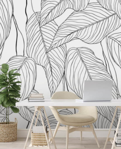 papier peint de feuilles tropicales illustrées