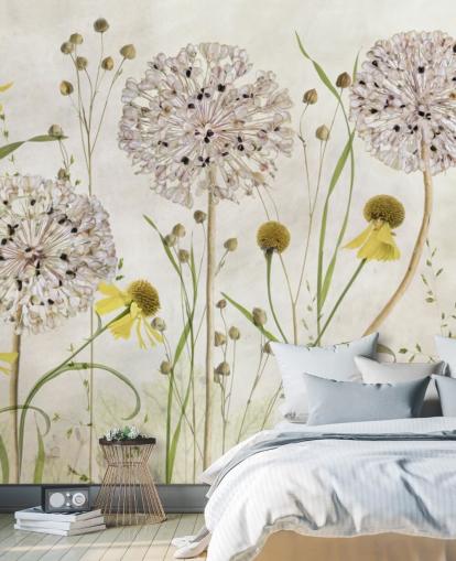 yellow daisies and white flowers wallpaper