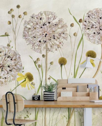 gelbe Gänseblümchen und weiße Blumen Tapete gelbe Gänseblümchen und weiße Blumen Tapete