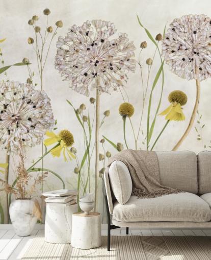 yellow daisies and white flowers wallpaper