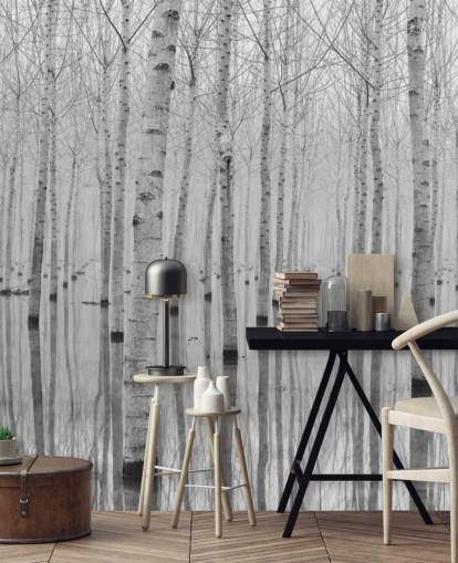 black and white birch tree forest wallpaper black and white birch tree forest wallpaper