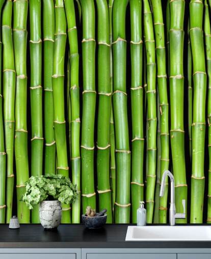 Green Stalks of Bamboo Wallpaper Green Stalks of Bamboo Wallpaper