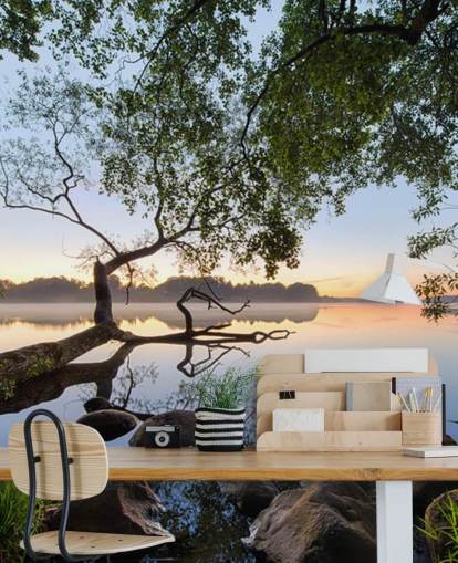 mural de papel de parede de lago tranquilo chamado Lake View by 1x para escritórios domésticos e empresas