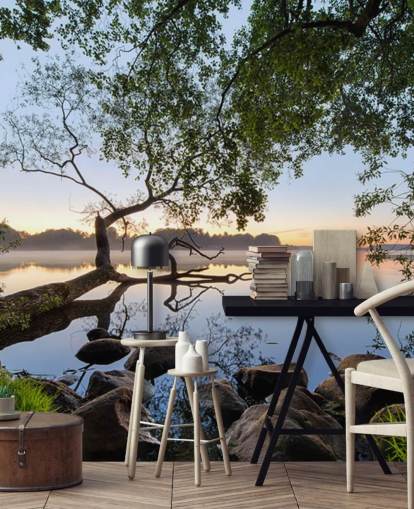 fredelig innsjø tapetmaleri kalt Lake View by 1x for hjemmekontorer og bedrifter