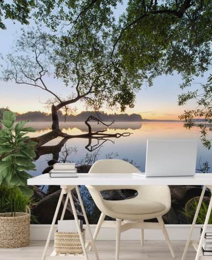 peaceful lake wallpaper mural called Lake View by 1x for home offices and businesses