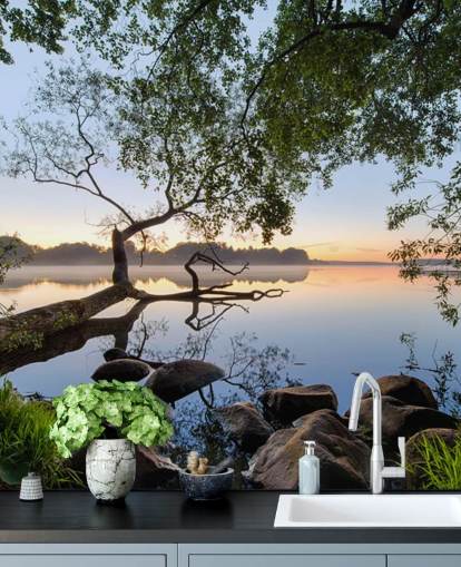 peaceful lake wallpaper mural called Lake View by 1x for home offices and businesses