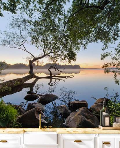 peaceful lake wallpaper mural called Lake View by 1x for home offices and businesses