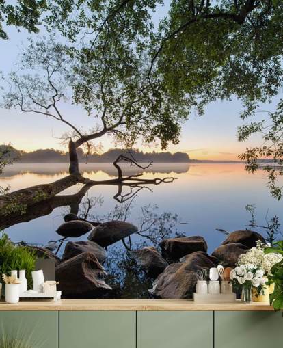 mural de papel de parede de lago tranquilo chamado Lake View by 1x para escritórios domésticos e empresas