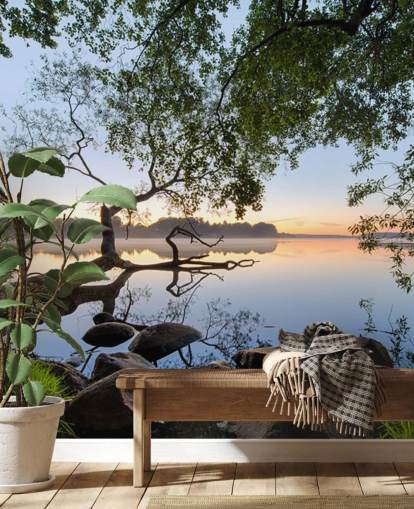 peaceful lake wallpaper mural called Lake View by 1x for home offices and businesses