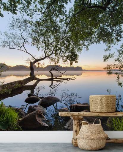peaceful lake wallpaper mural called Lake View by 1x for home offices and businesses