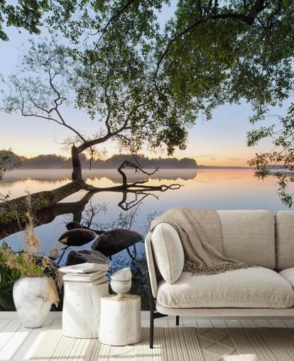 fredelig innsjø tapetmaleri kalt Lake View by 1x for hjemmekontorer og bedrifter