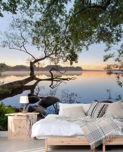 Friedliches Seetapeten-Wandbild namens Lake View von 1x für Heimbüros und Unternehmen