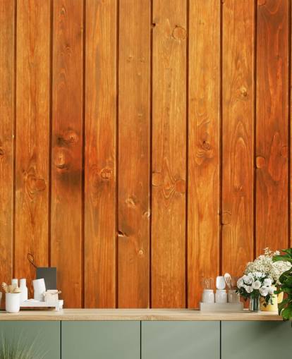 Bruine panelen behang Bruine panelen behang