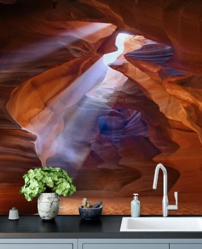 sandige Höhle mit Licht, das durch die Tapete dringt sandige Höhle mit Licht, das durch die Tapete dringt