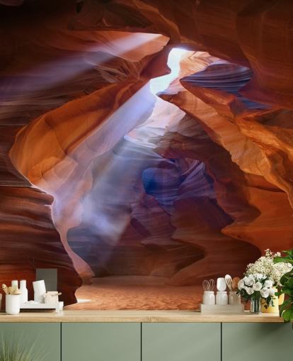 cueva de arena con luz filtrada a través de papel