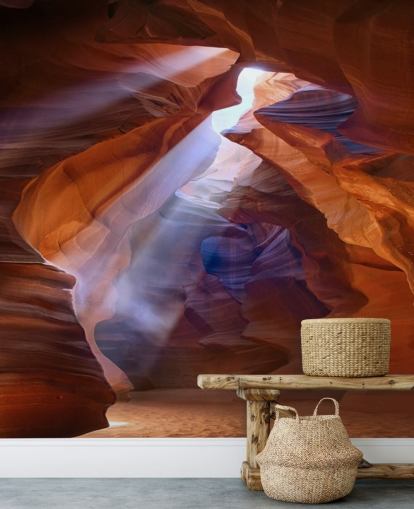 sandy cave with light filtering through wallpaper