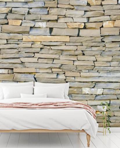 Grå og sandstein tapet