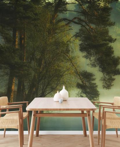 golden tones on a tree island and calm lake with two ducks wallpaper golden tones on a tree island and calm lake with two ducks wallpaper