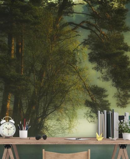 kultaiset sävyt puusaarella ja rauhallinen järvi, jossa on kaksi ankkaa taustakuva kultaiset sävyt puusaarella ja rauhallinen järvi, jossa on kaksi ankkaa taustakuva