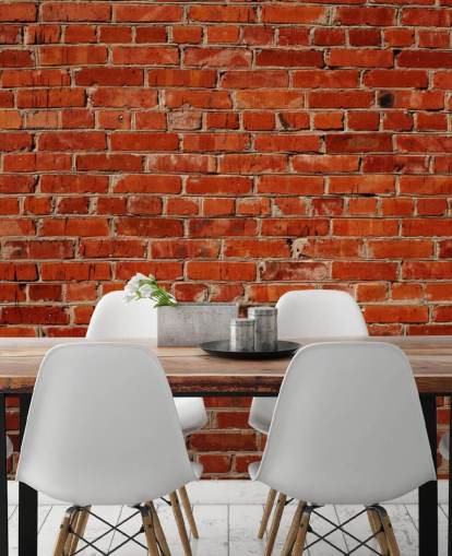 red customizable brick wallpaper mural called Red Brick Wall for bedrooms and offices