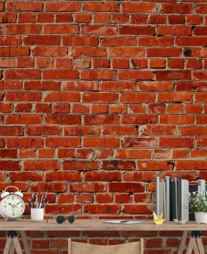 red customizable brick wallpaper mural called Red Brick Wall for bedrooms and offices red customizable brick wallpaper mural called Red Brick Wall for bedrooms and offices
