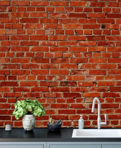 carta da parati murale in mattoni rossi personalizzabile chiamata Red Brick Wall per camere da letto e uffici carta da parati murale in mattoni rossi personalizzabile chiamata Red Brick Wall per camere da letto e uffici