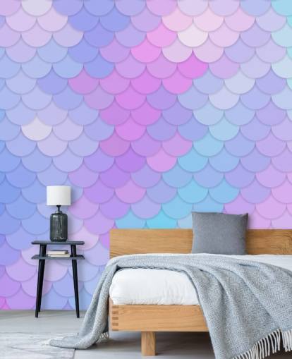 pastel coloured mermaid scales wallpaper