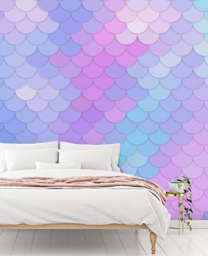 pastel coloured mermaid scales wallpaper