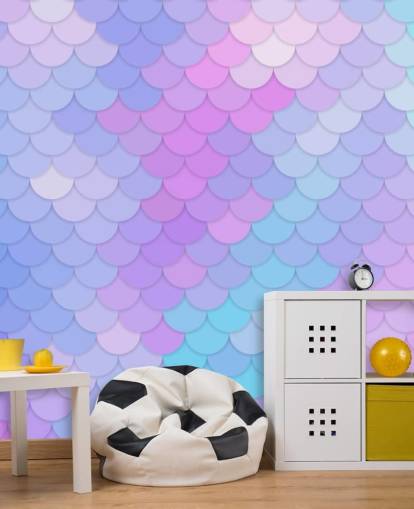 pastel coloured mermaid scales wallpaper