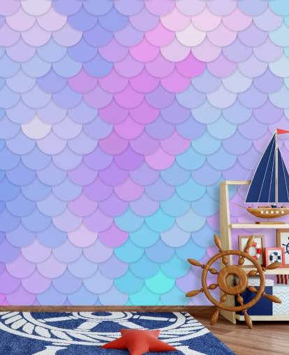 pastel coloured mermaid scales wallpaper