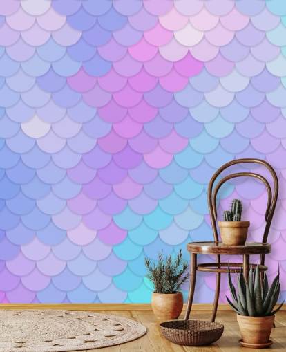 pastel coloured mermaid scales wallpaper