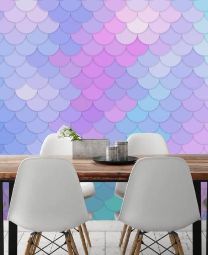 pastel coloured mermaid scales wallpaper