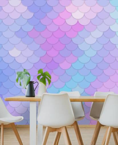 pastel coloured mermaid scales wallpaper