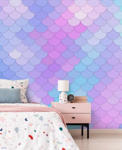 pastel coloured mermaid scales wallpaper