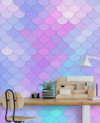 pastel coloured mermaid scales wallpaper