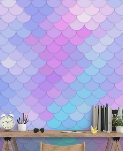 pastel coloured mermaid scales wallpaper