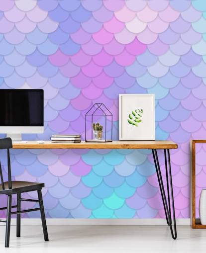 pastel coloured mermaid scales wallpaper