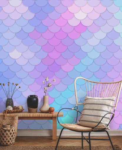 pastel coloured mermaid scales wallpaper