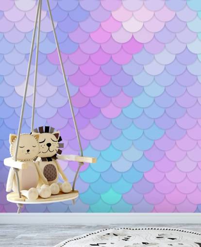 pastel coloured mermaid scales wallpaper