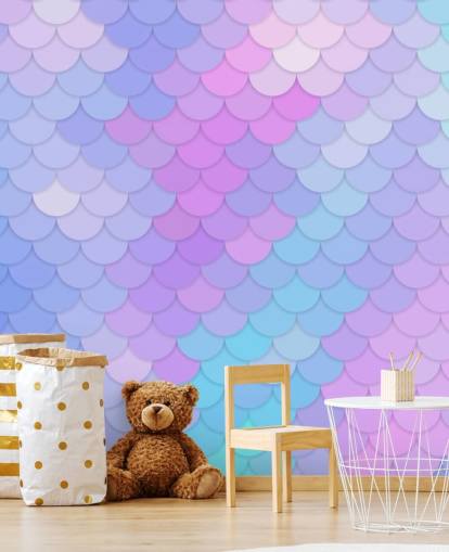 pastel coloured mermaid scales wallpaper