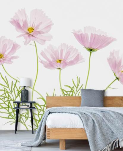 pink flower growing from ground wallpaper