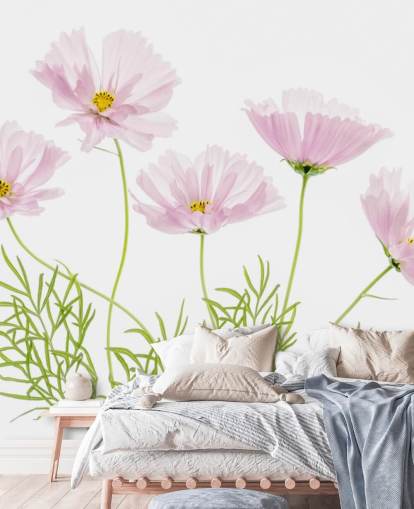 pink flower growing from ground wallpaper