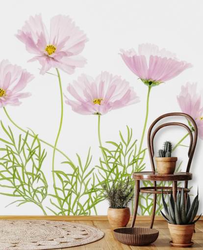 pink flower growing from ground wallpaper
