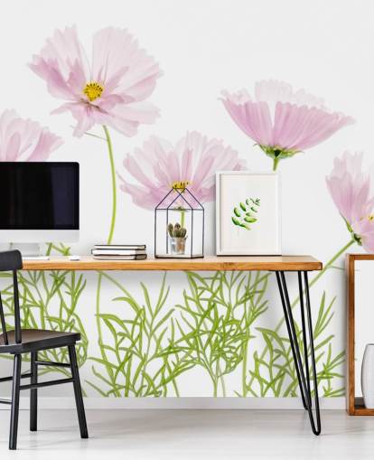 pink flower growing from ground wallpaper