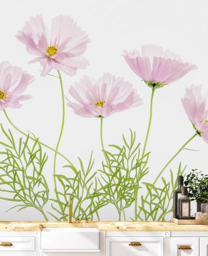 lyserød blomst vokser fra jorden tapet