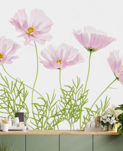 rosa blomst vokser fra bakken tapet rosa blomst vokser fra bakken tapet