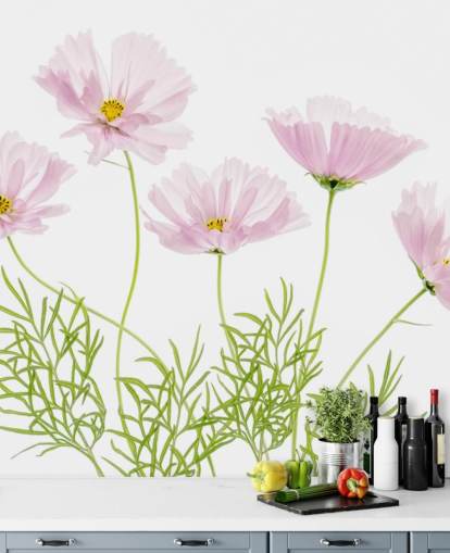 roze bloem groeit van grondbehang