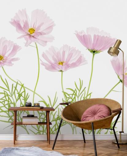 pink flower growing from ground wallpaper