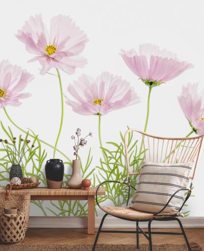 pink flower growing from ground wallpaper