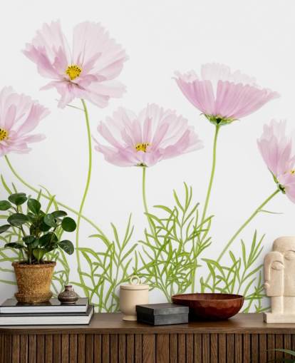 pink flower growing from ground wallpaper